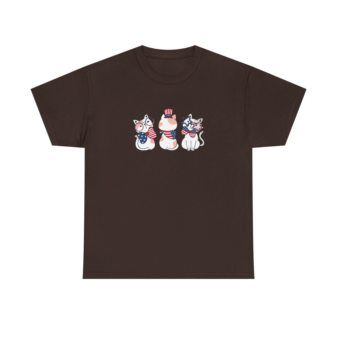 Flag Waving Cats Cotton Tee