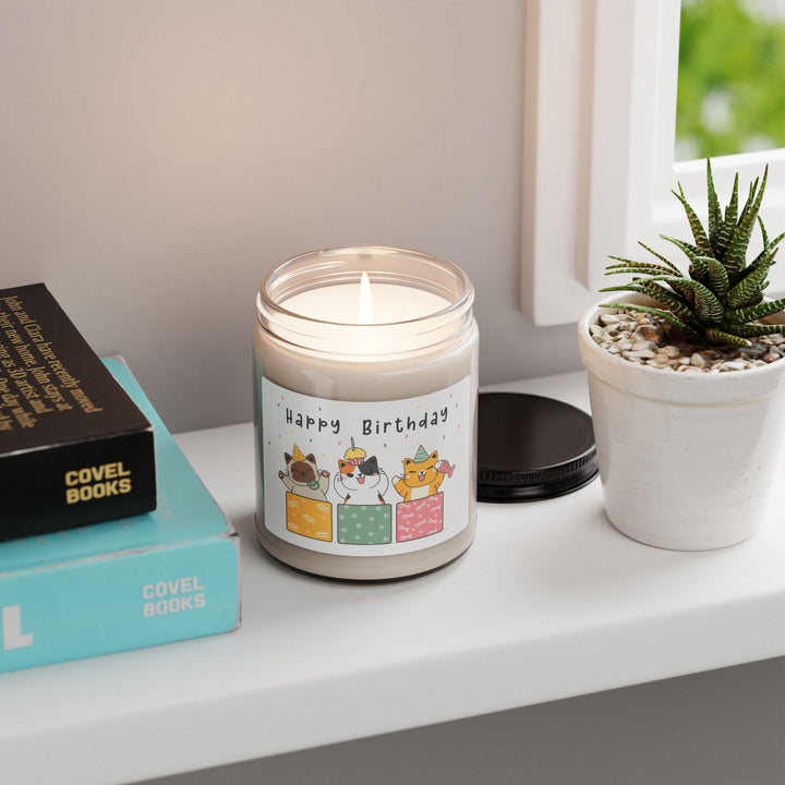 Box of Birthday Cats Scented Soy Candle, 9oz