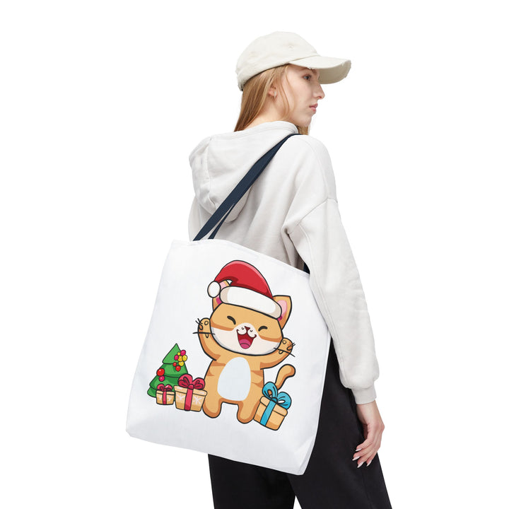 Happy Santa Cat Tote Bag