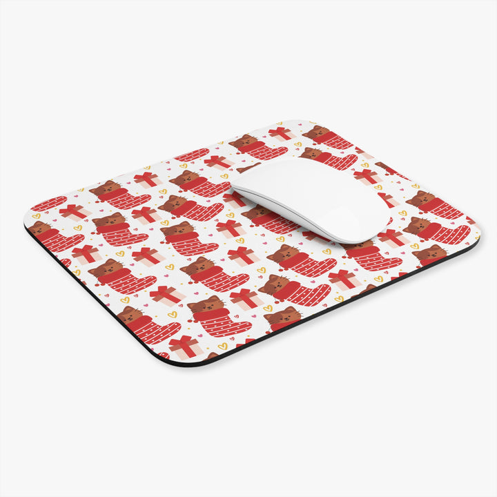 Christmas Stocking Cat Mouse Pad