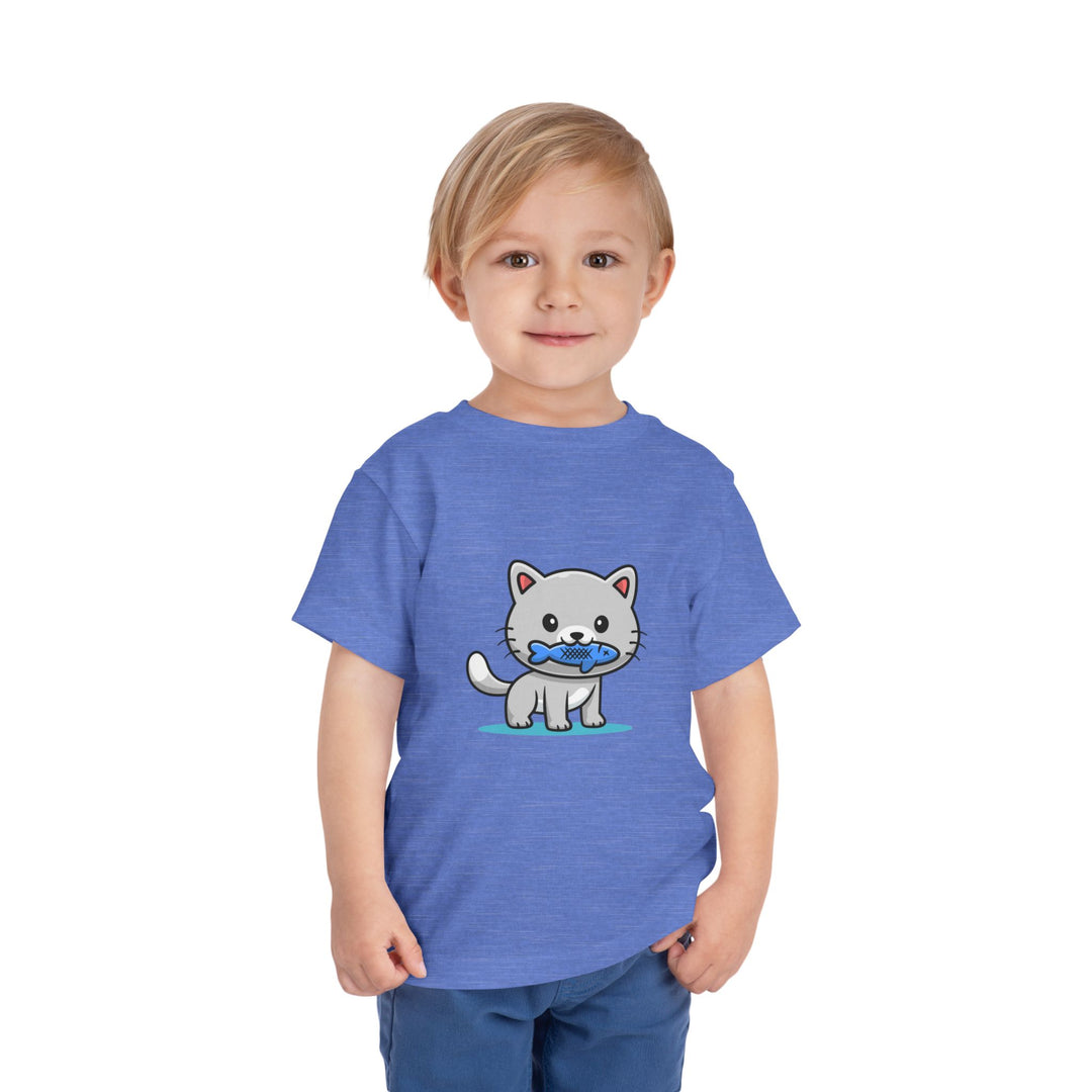 Cat Eating A Fish Toddler Tee