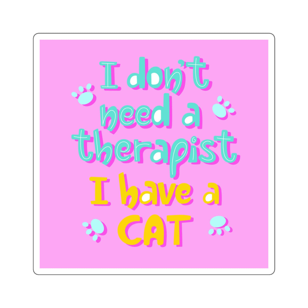 Therapist Cat Square Sticker