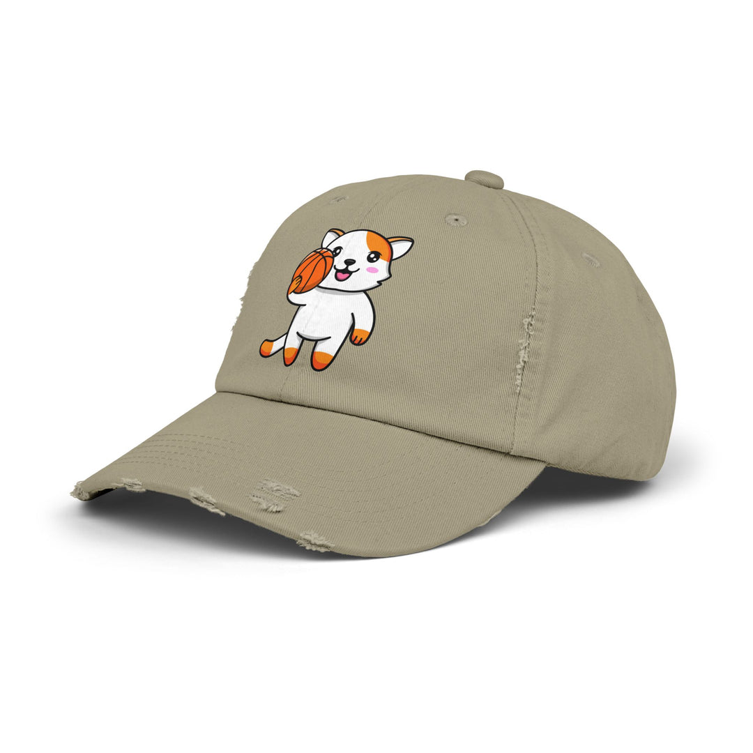 Basketball Cat Unisex Distressed Hat