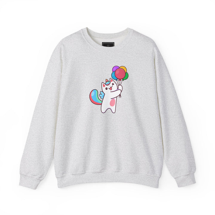Caticorn and Balloons Unisex Crewneck Sweatshirt