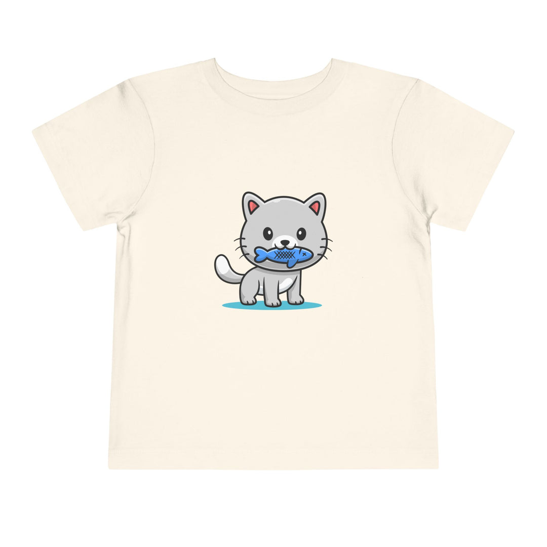 Cat Eating A Fish Toddler Tee