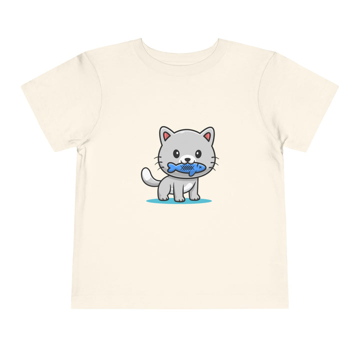 Cat Eating A Fish Toddler Tee