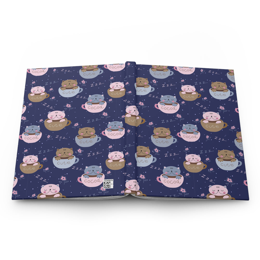 Coffee Lover Cat Hardcover Journal