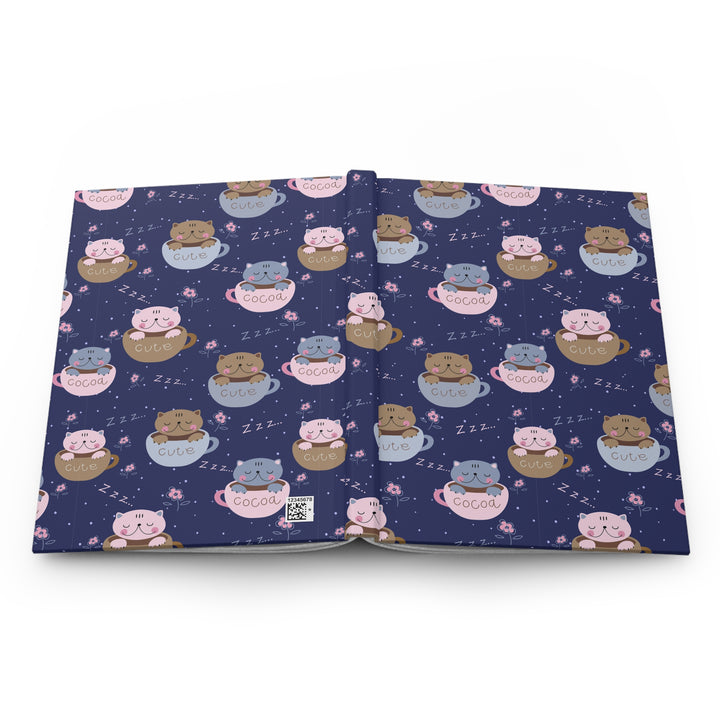 Coffee Lover Cat Hardcover Journal