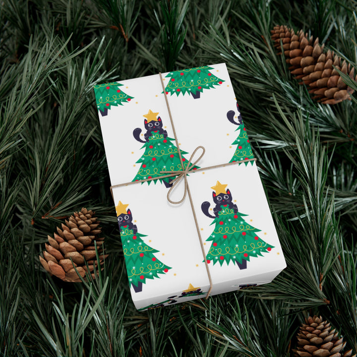 Cat Christmas Tree Gift Wrap
