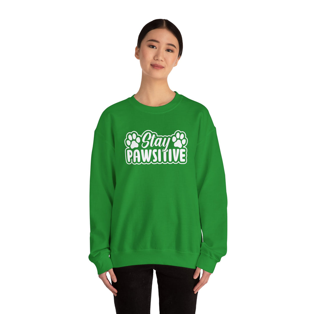 Stay Pawsitive Unisex Crewneck Sweatshirt