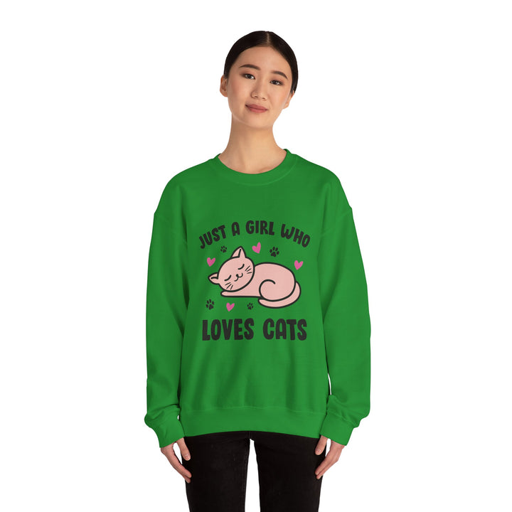 Girl Who Loves Cats Crewneck Sweatshirt