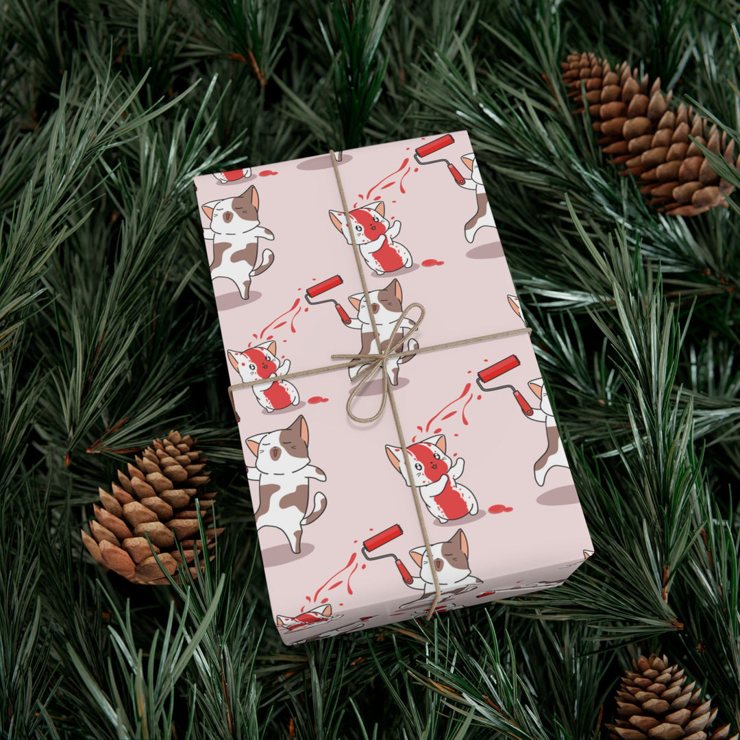 Paint Fight Cat Gift Wrap