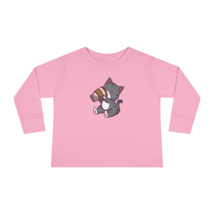 Coffee Kitty Toddler Long Sleeve Tee