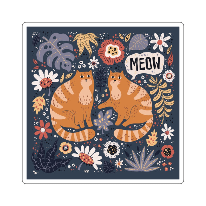 Needlepoint Cat Square Sticker