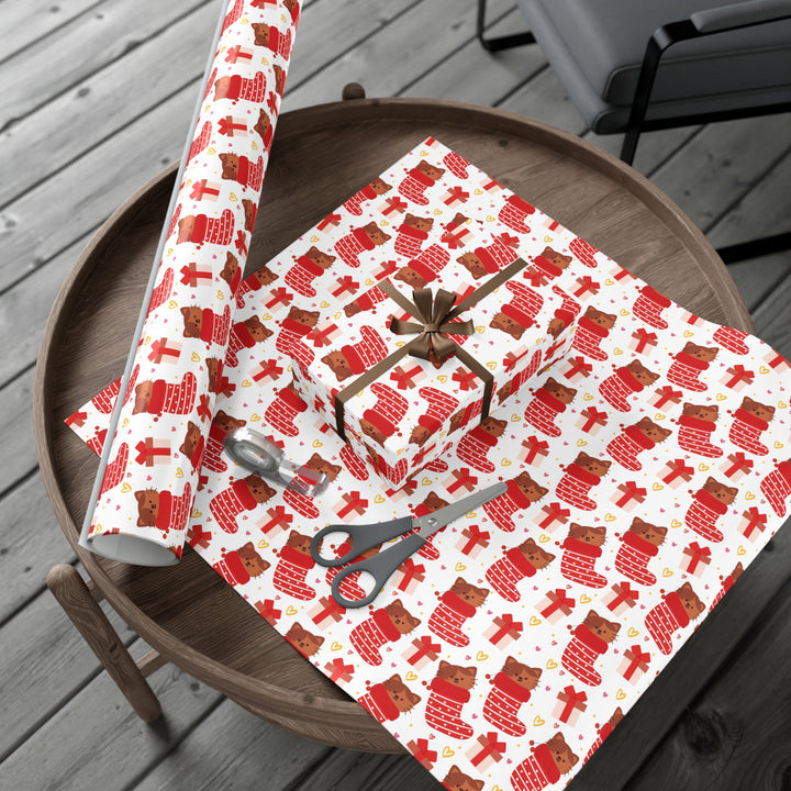 Christmas Stocking Cat Gift Wrap