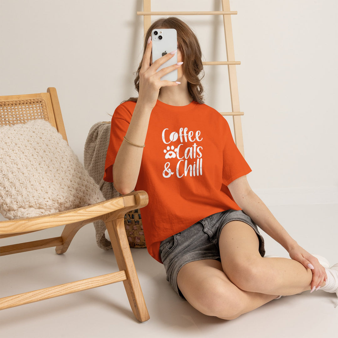 Coffee Cats and Chill Cotton Tee