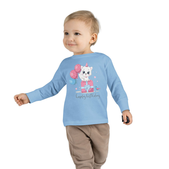Happy Birthday Kitty Toddler Long Sleeve Tee