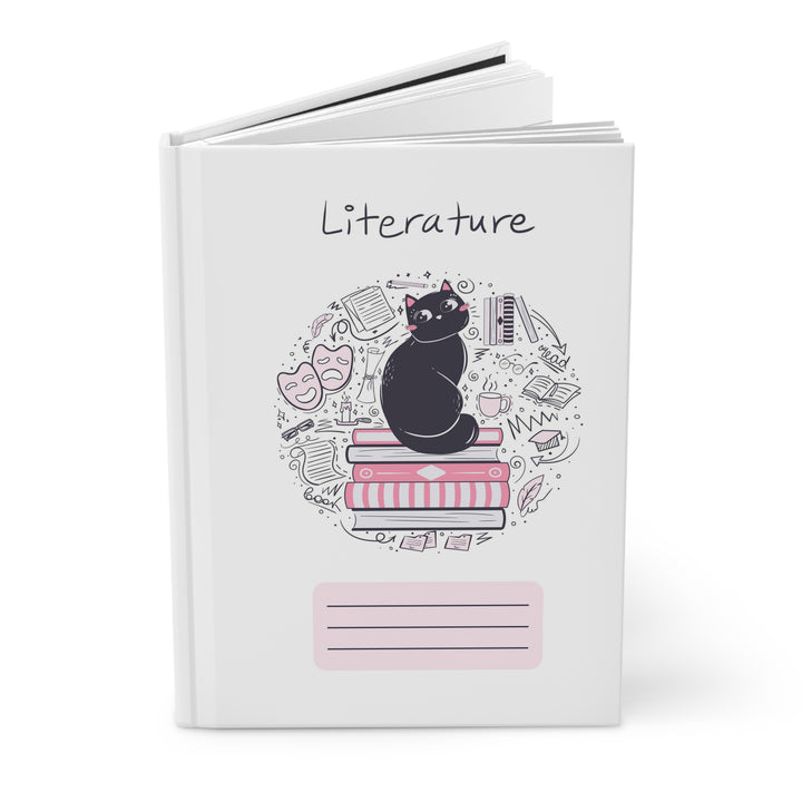 Literature Cat Hardcover Journal