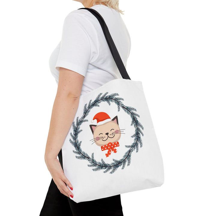 Vintage Christmas Cat Tote Bag