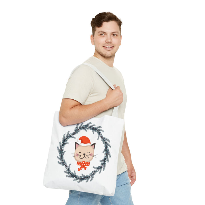 Vintage Christmas Cat Tote Bag