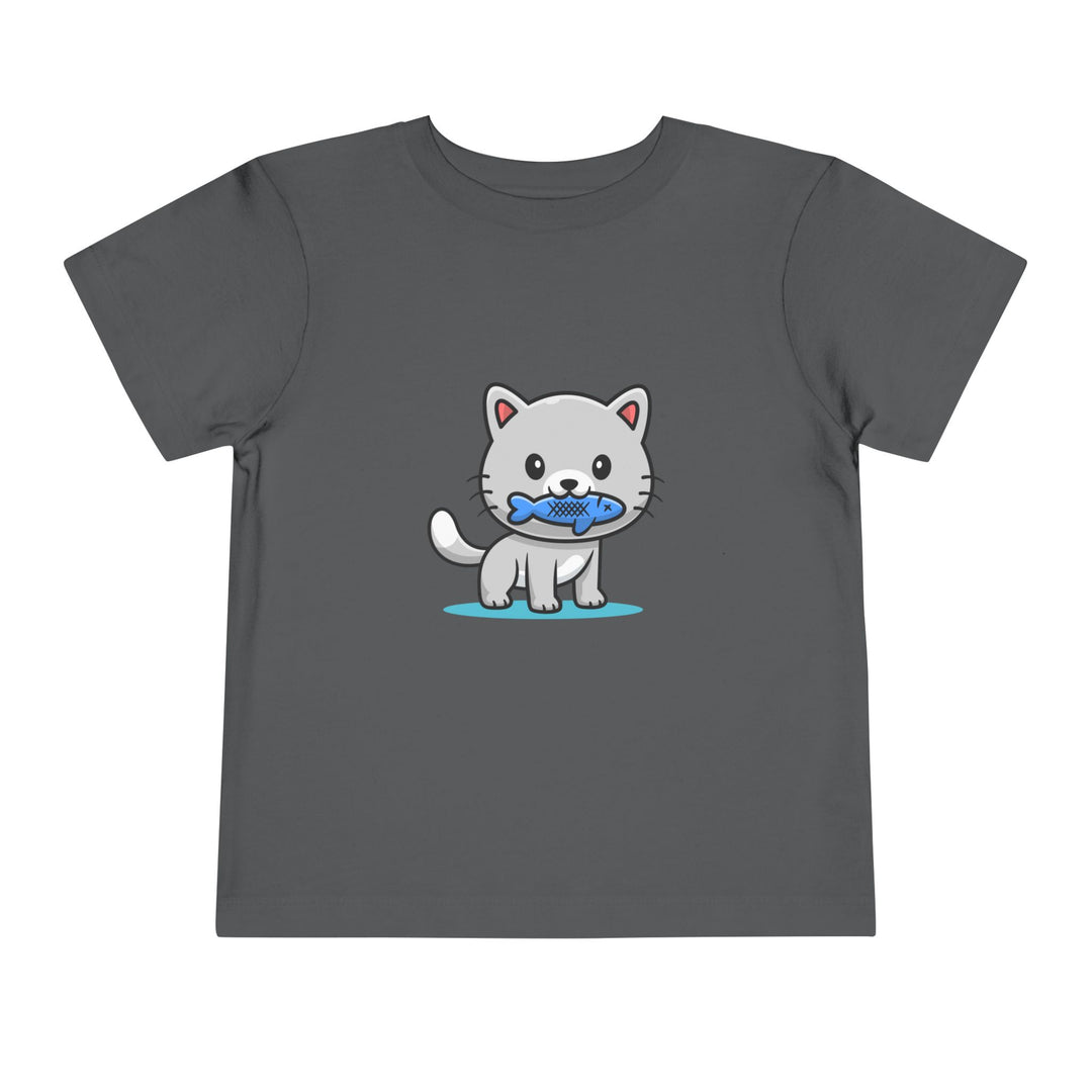 Cat Eating A Fish Toddler Tee