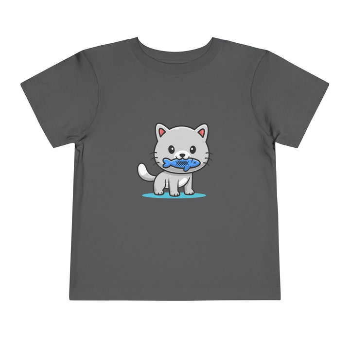 Cat Eating A Fish Toddler Tee