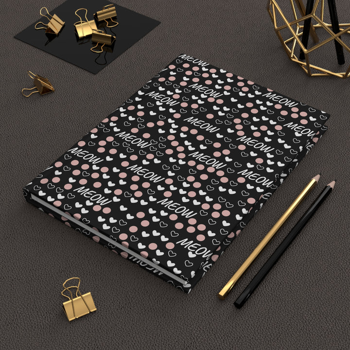 Meow and Hearts Hardcover Journal