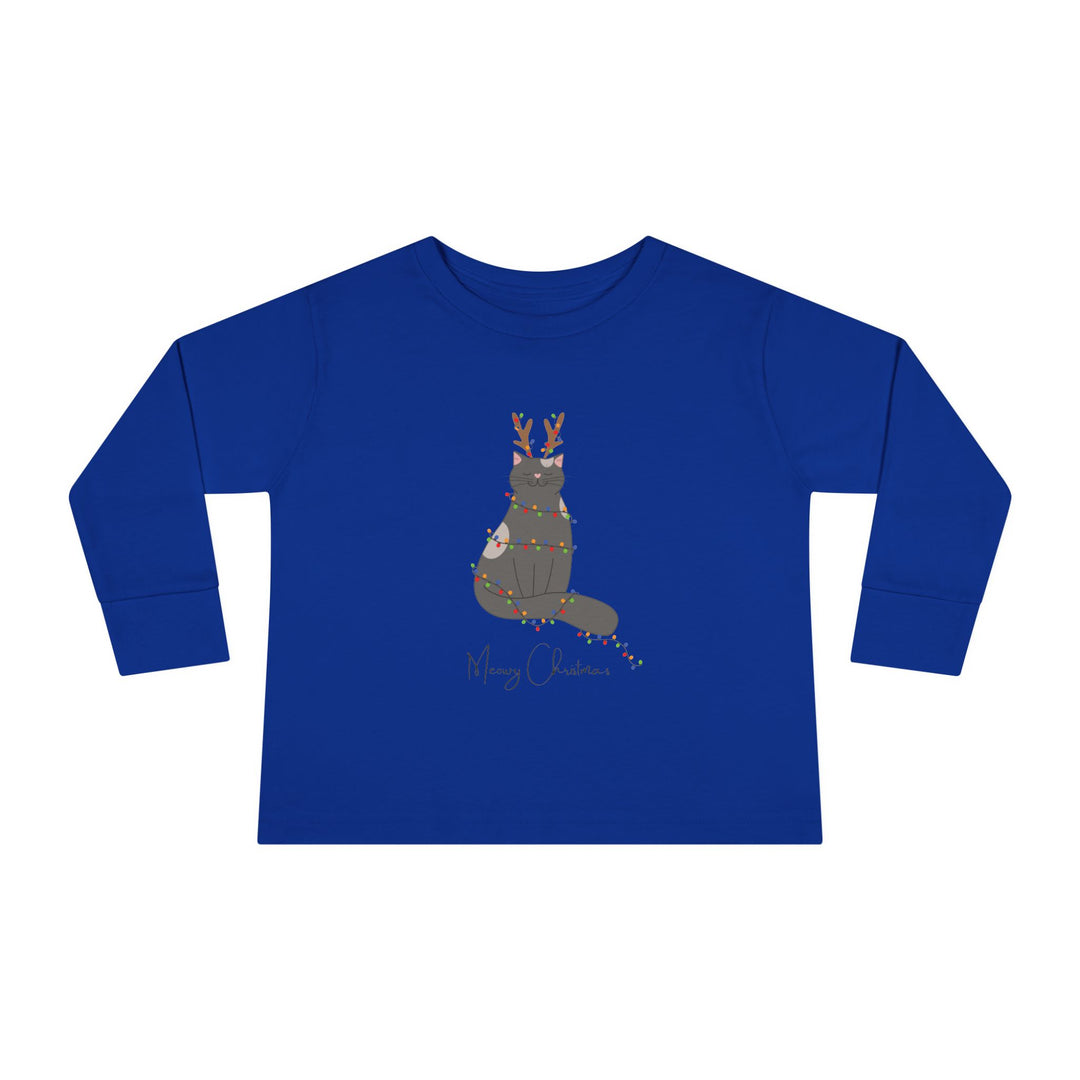 Bright Christmas Cat Toddler Long Sleeve Tee