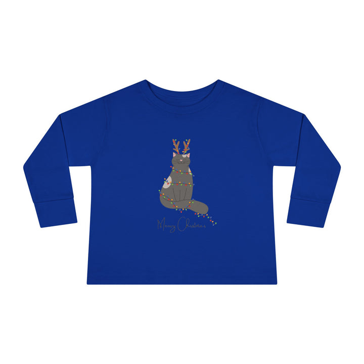 Bright Christmas Cat Toddler Long Sleeve Tee