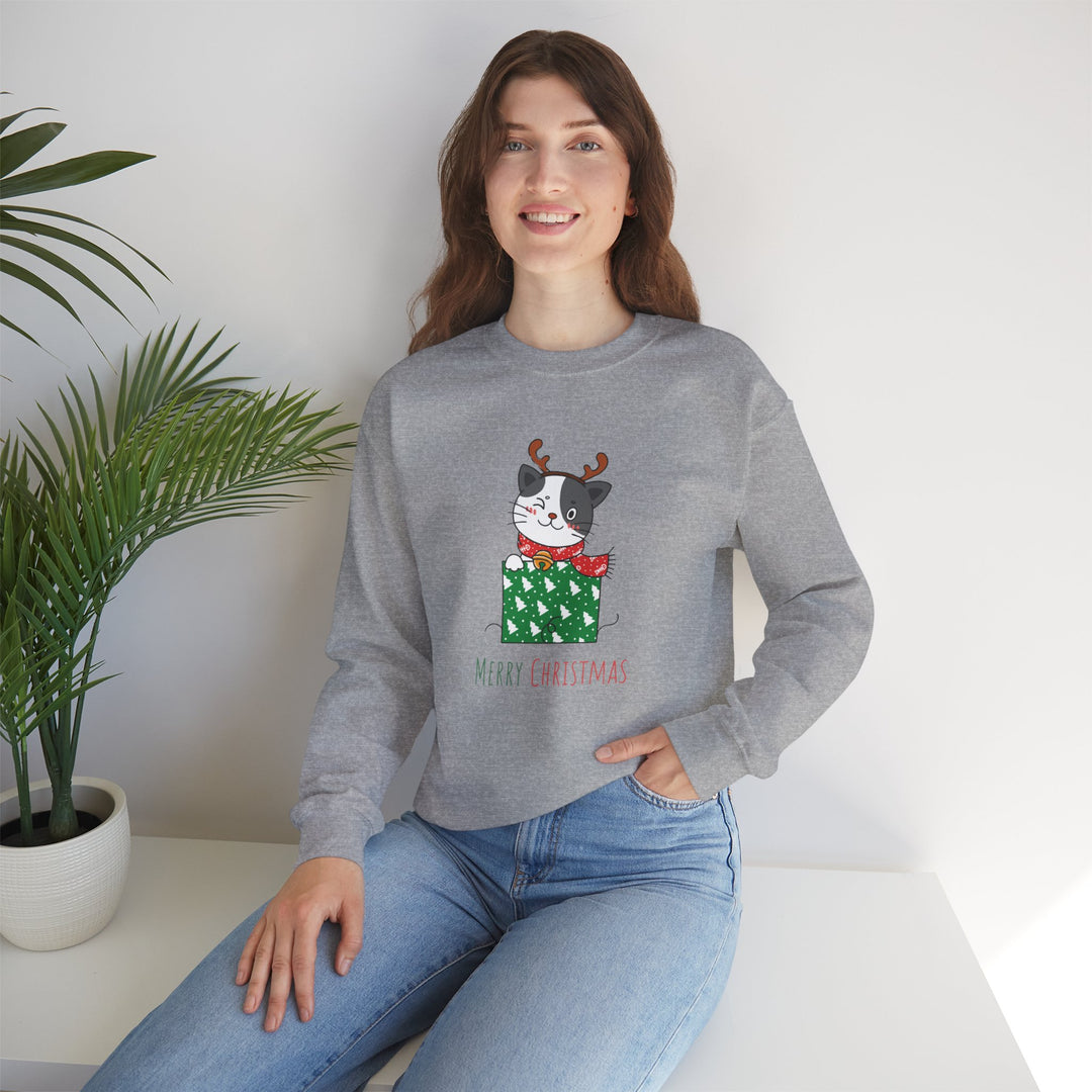 Gift Wrapped Cat Crewneck Sweatshirt