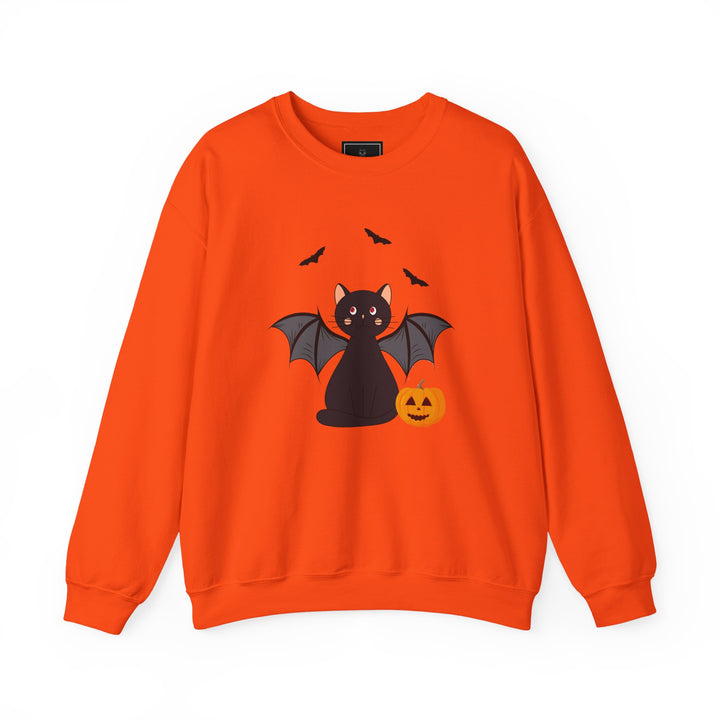 Bat Cat Halloween Crewneck Sweatshirt