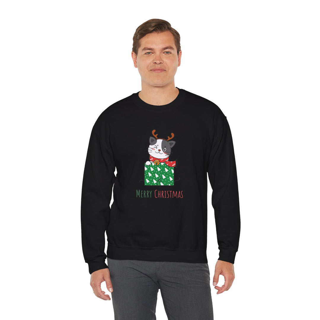 Gift Wrapped Cat Crewneck Sweatshirt
