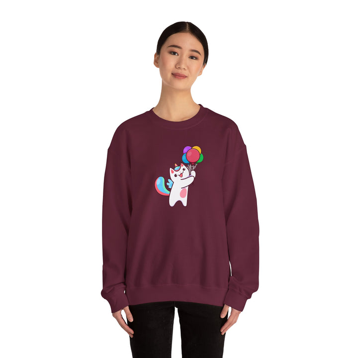 Caticorn and Balloons Unisex Crewneck Sweatshirt