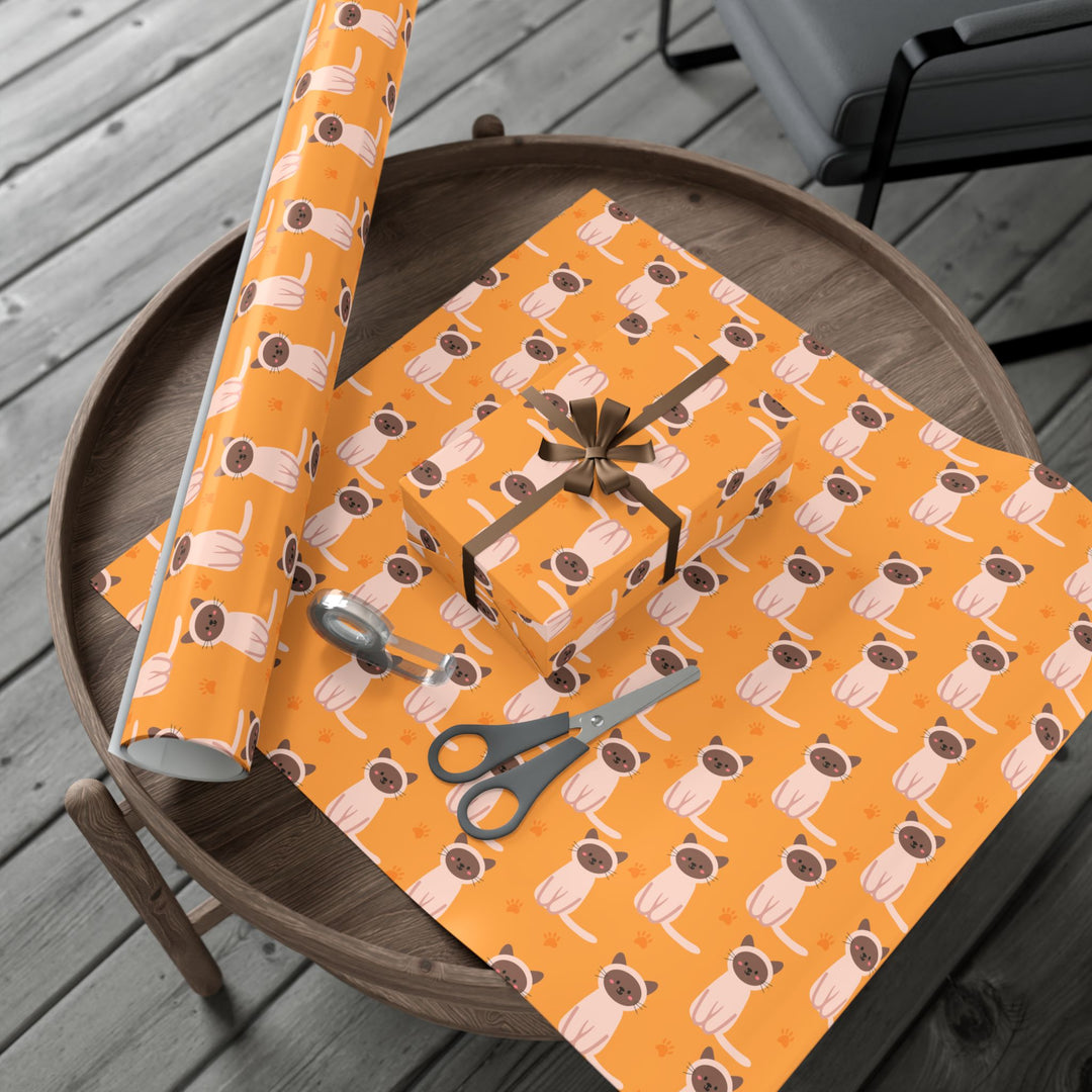 Smiling Siamese Cat Gift Wrap