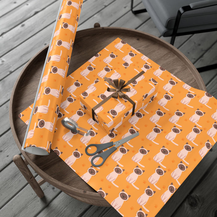 Smiling Siamese Cat Gift Wrap