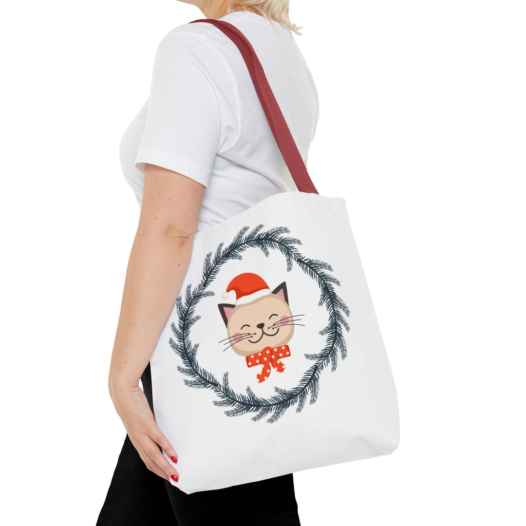 Vintage Christmas Cat Tote Bag