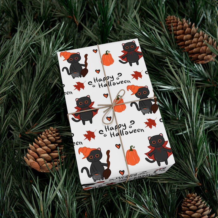 Happy Halloween Black Cat Gift Wrap
