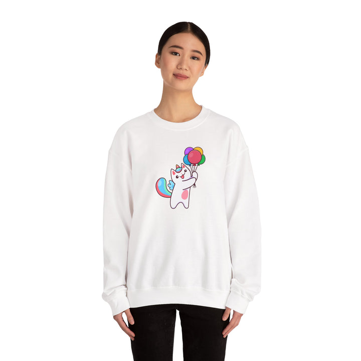 Caticorn and Balloons Unisex Crewneck Sweatshirt
