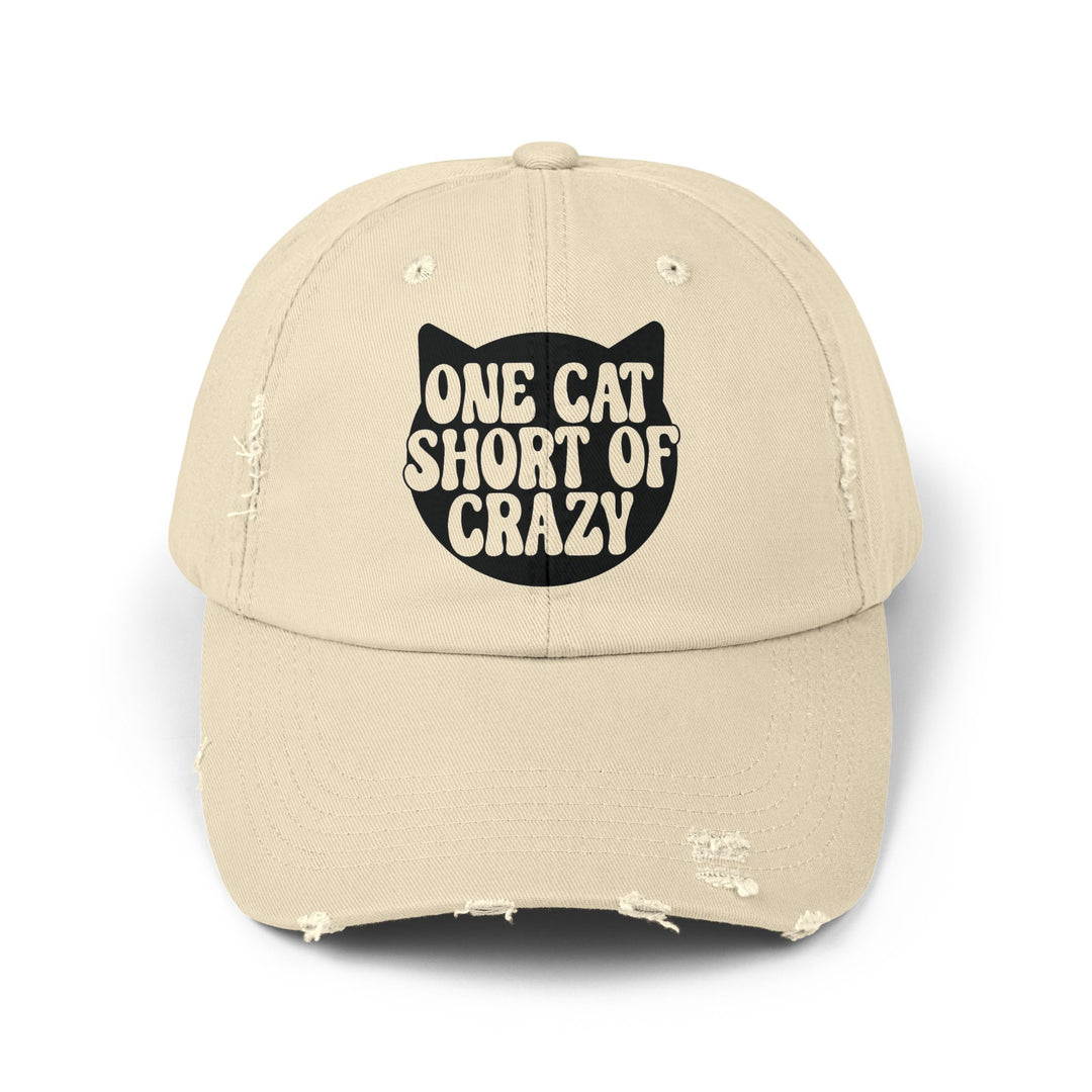 One Cat Short of Crazy Unisex Distressed Hat