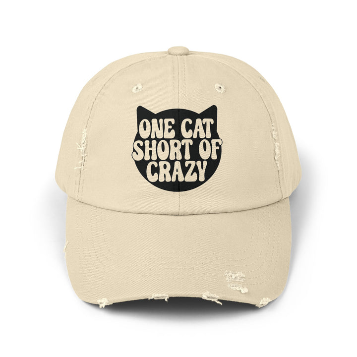 One Cat Short of Crazy Unisex Distressed Hat
