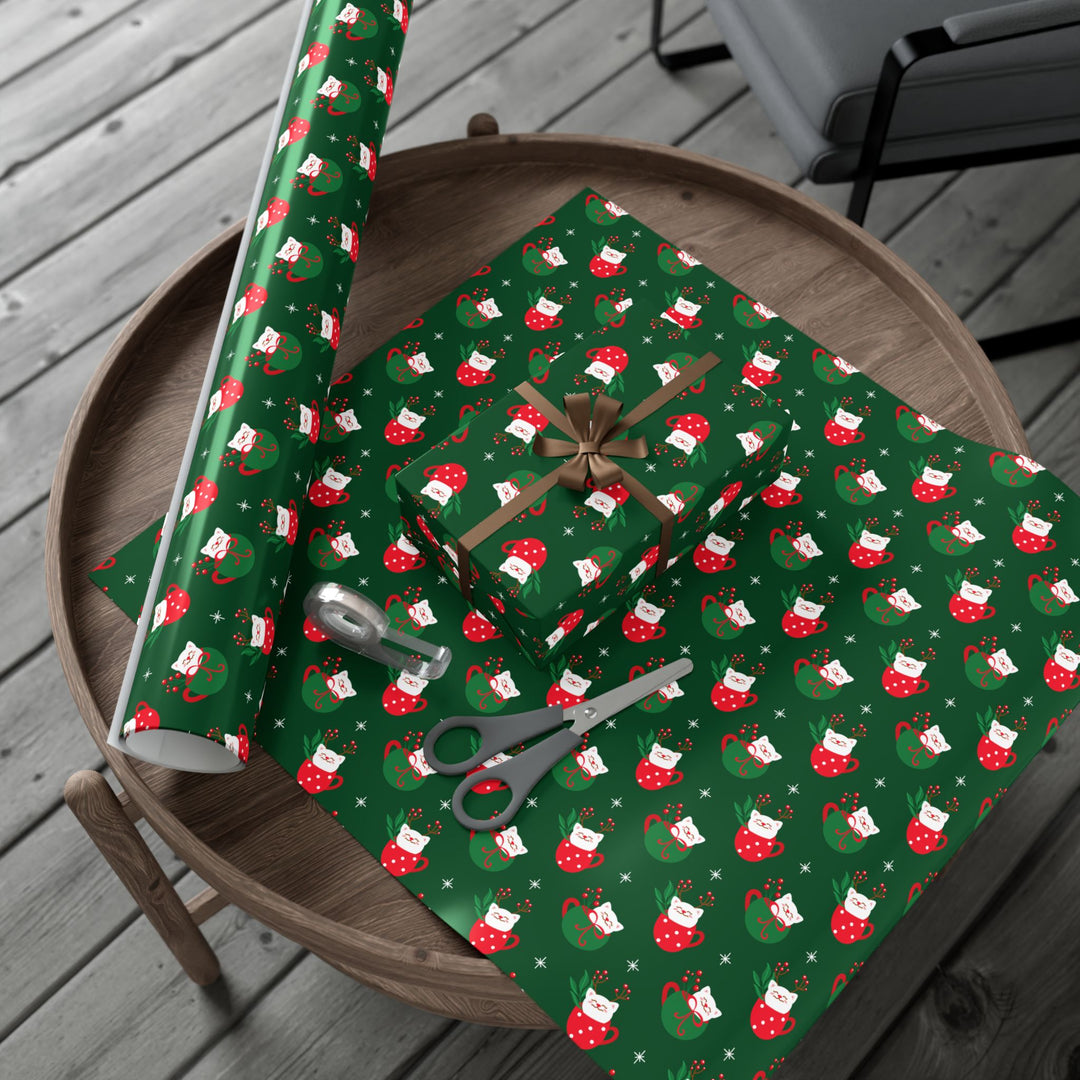 Cat Christmas Cup Gift Wrap