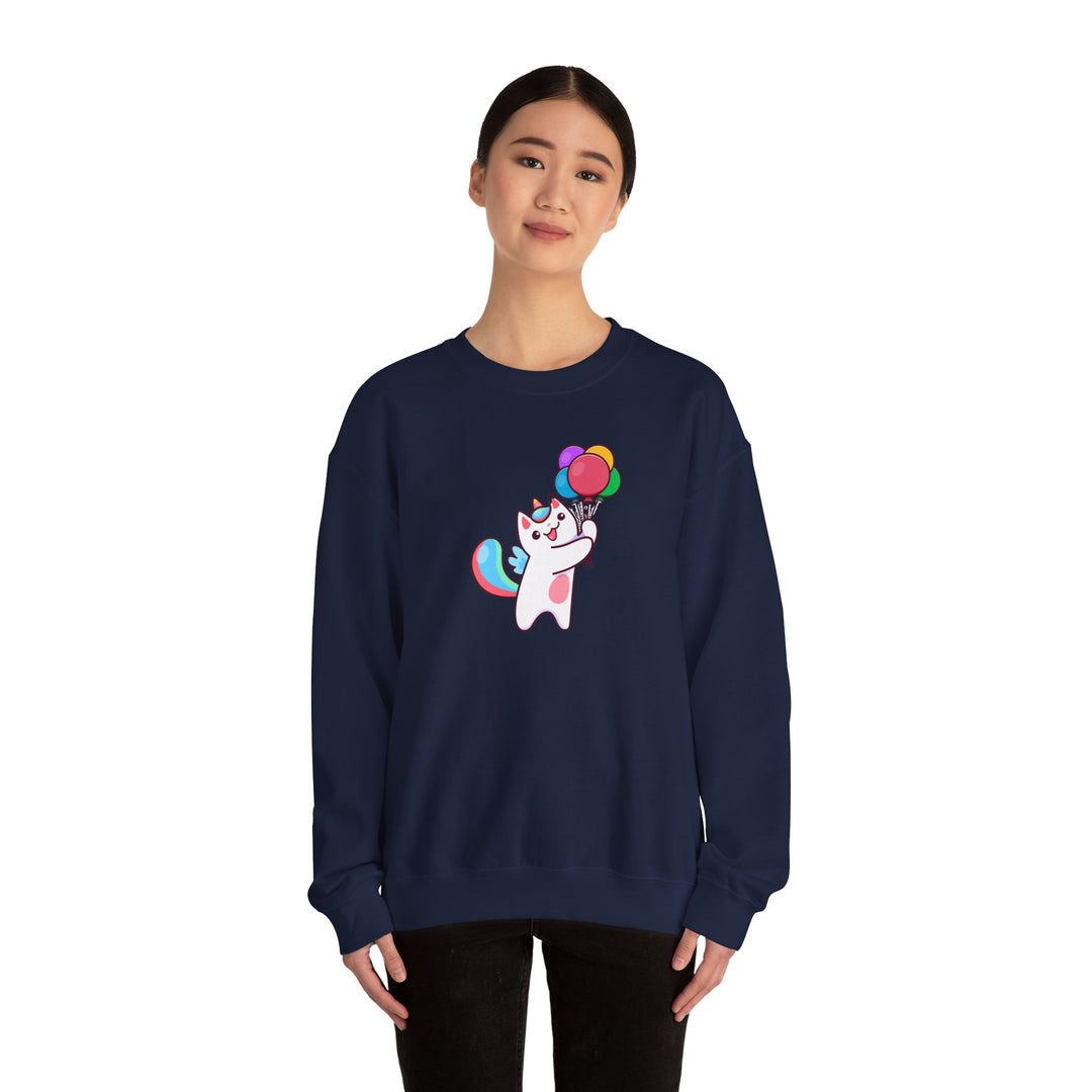 Caticorn and Balloons Unisex Crewneck Sweatshirt