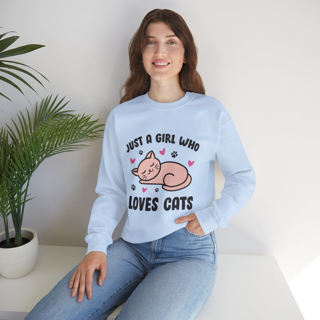 Girl Who Loves Cats Crewneck Sweatshirt