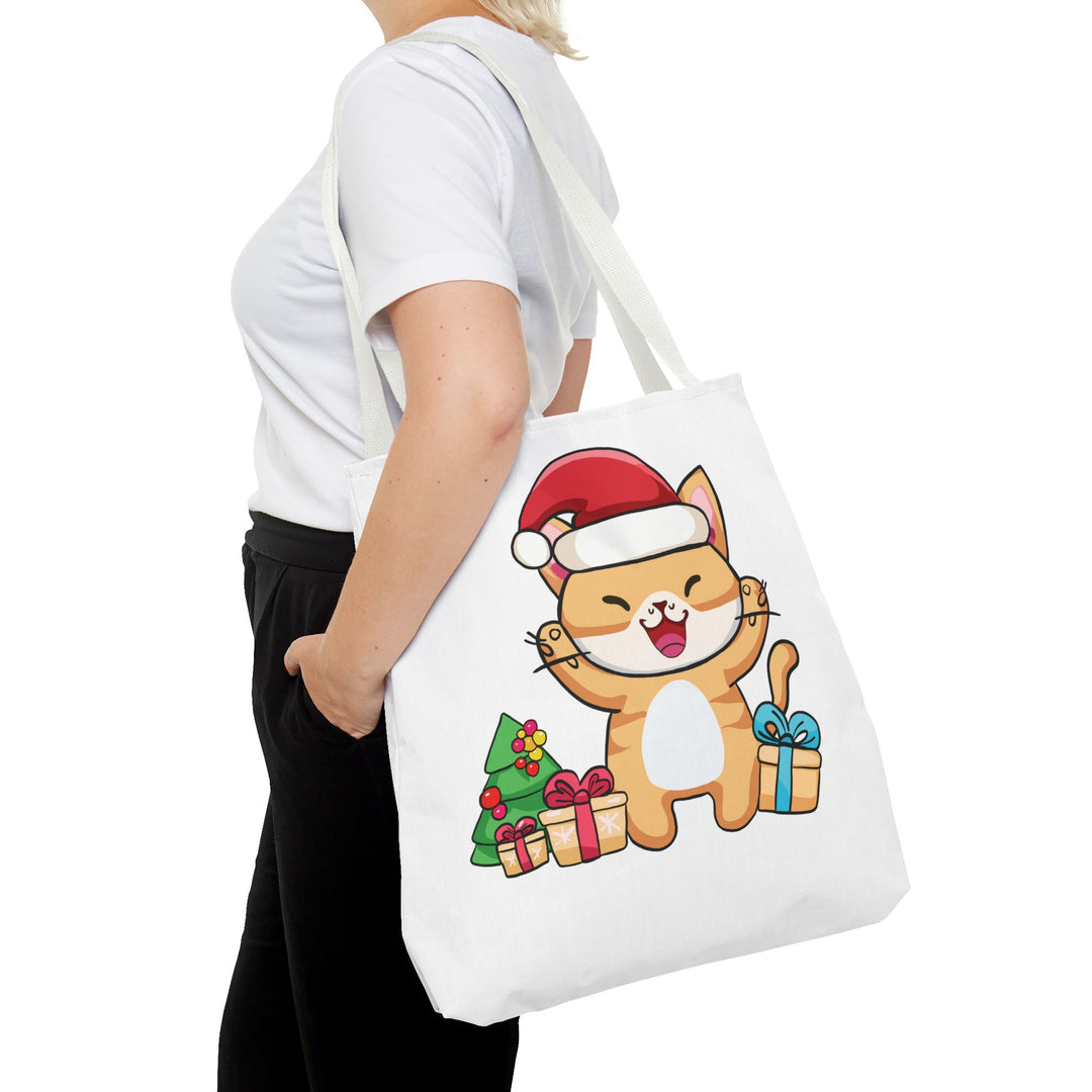 Happy Santa Cat Tote Bag