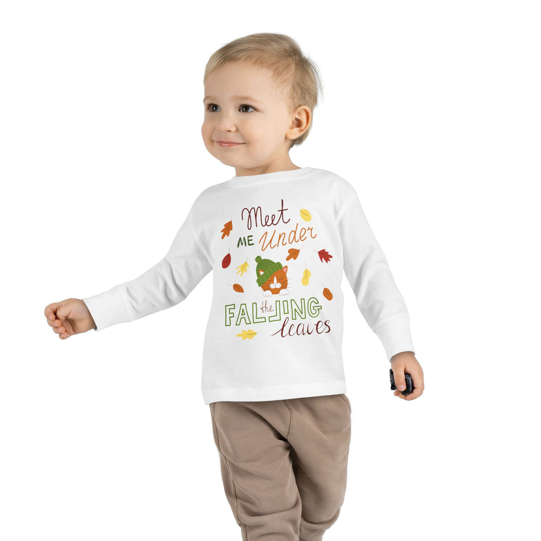 Falling Leaves Kitty Toddler Long Sleeve Tee
