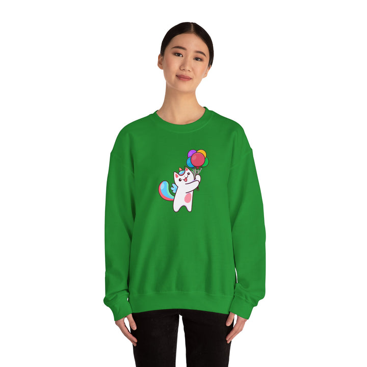 Caticorn and Balloons Unisex Crewneck Sweatshirt
