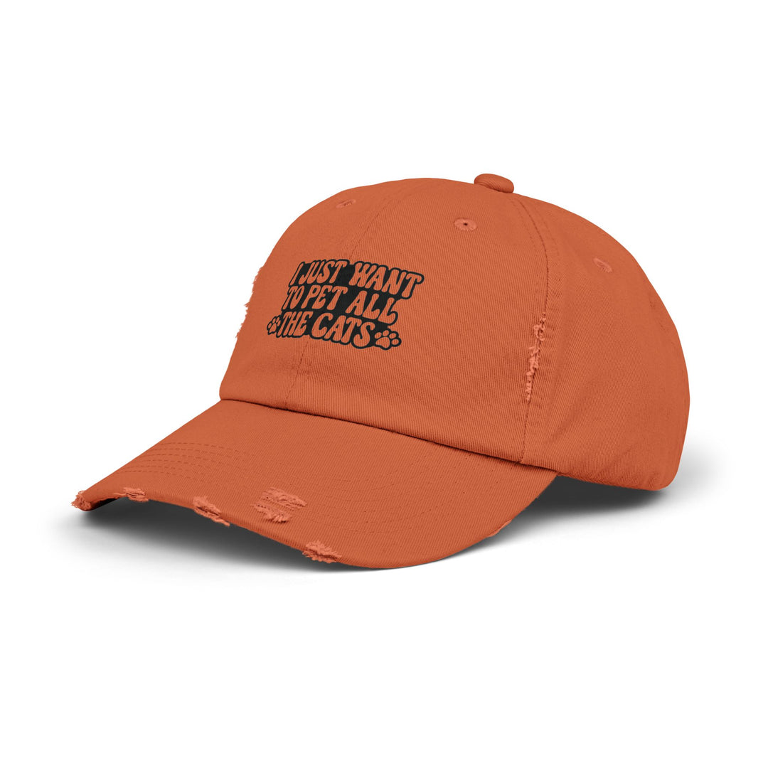 Pet All The Cats Unisex Distressed Hat