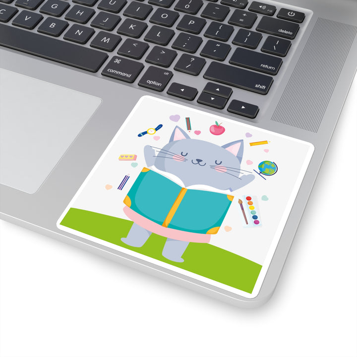 Homework Kitty Square Sticker