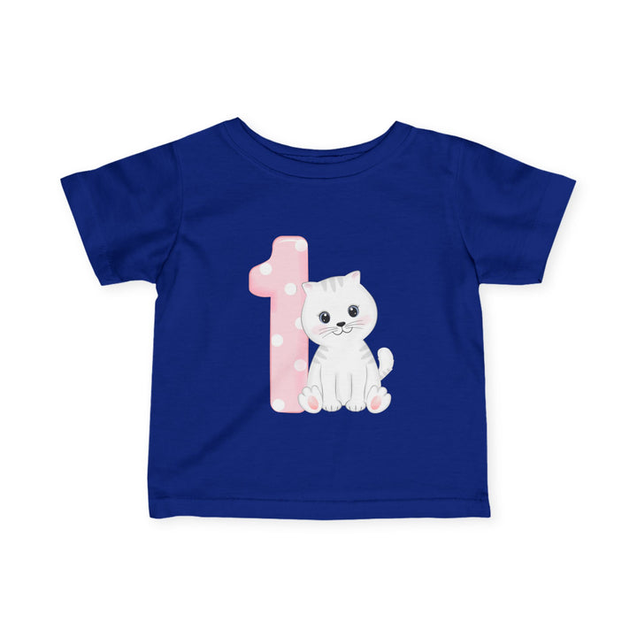 Happy 1st Birthday Cat Infant Fine Jersey Tee