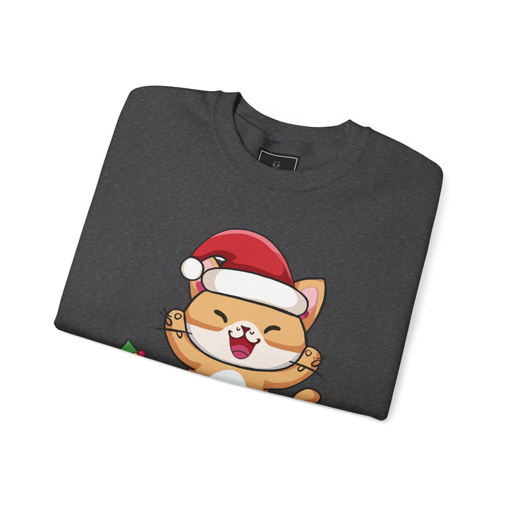 Happy Santa Cat Crewneck Sweatshirt